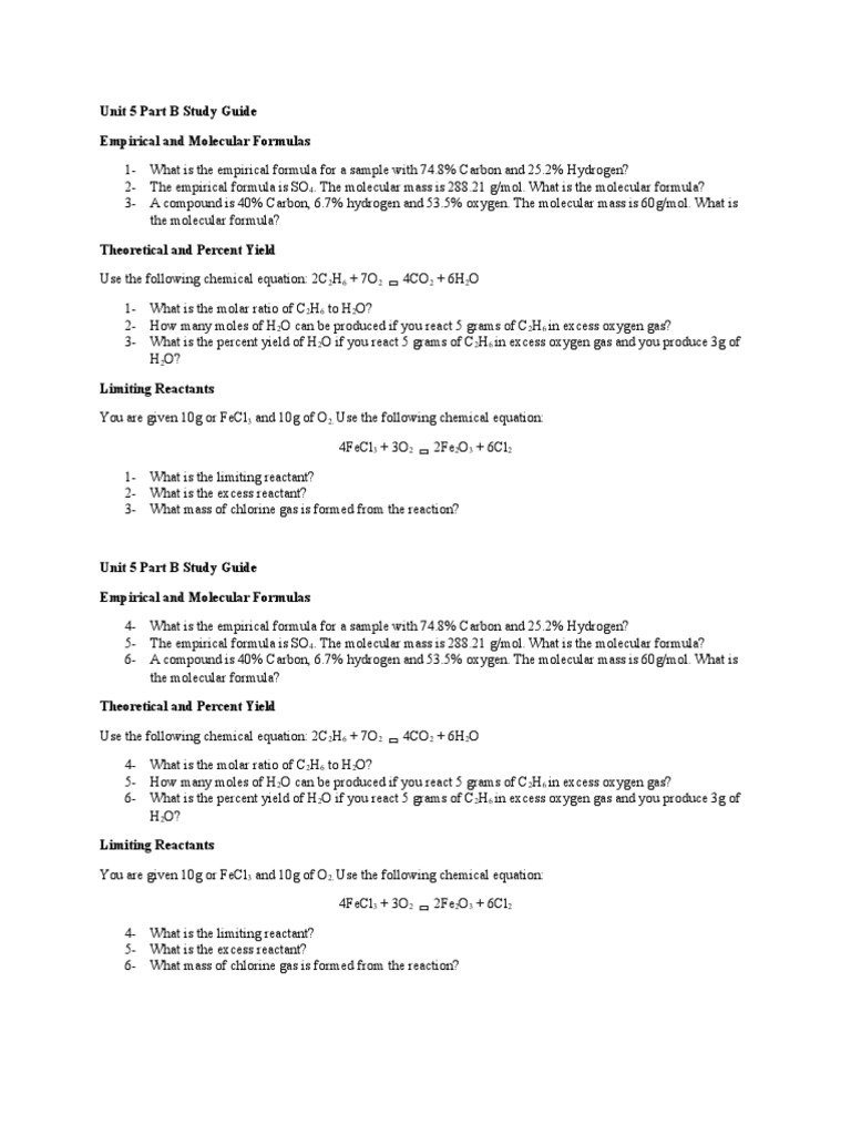 Unit 5 Part B Study Guide | PDF