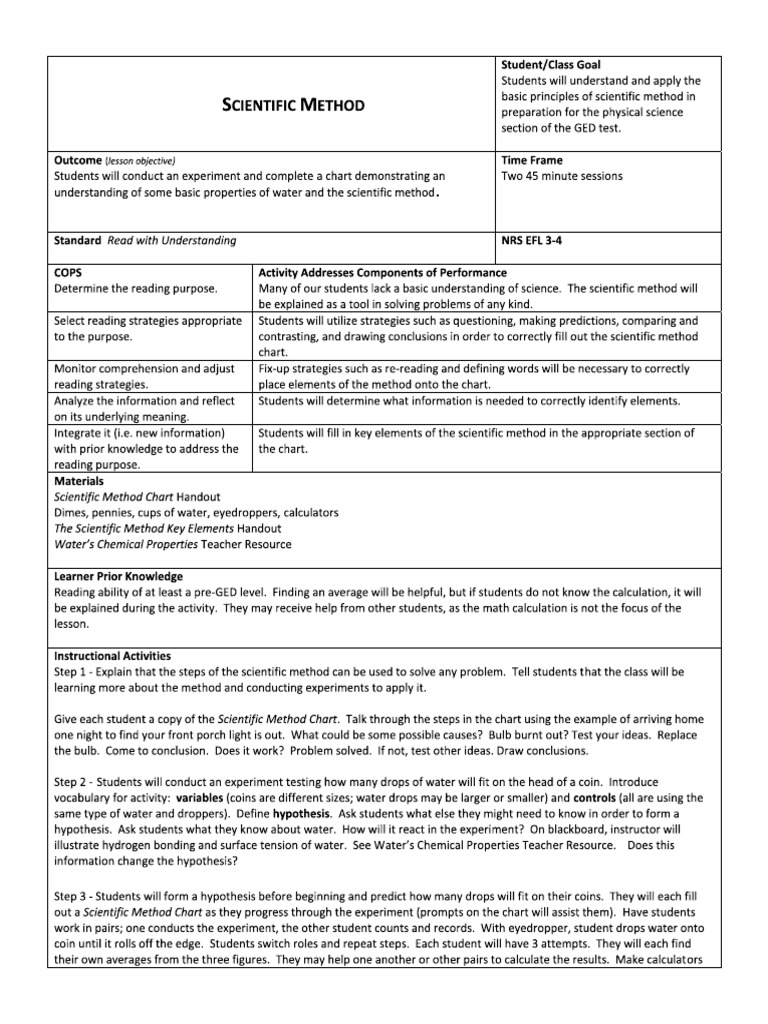 Title - Lessonplan Scientificmethod | PDF | Science & Mathematics