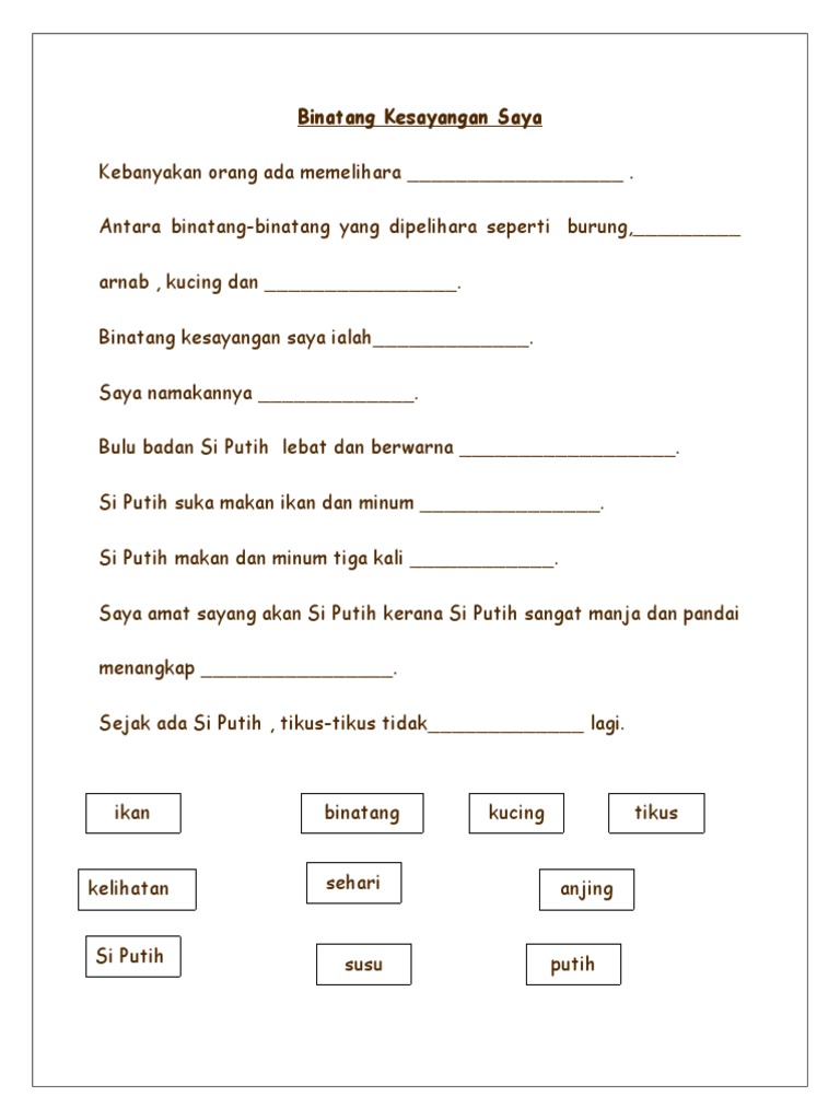 Binatang Kesayangan Saya Pdf