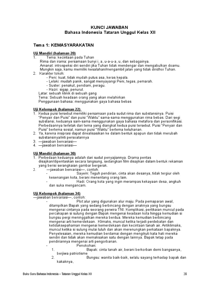 Kunci Dan Soal B Ind Smk Kls Xii