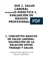 Bloque 1. Salud Laboral Unidad Didáctica 1. Evaluación de Riesgos Profesionales