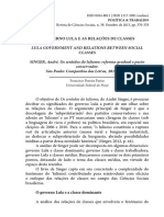 o Governo Lula e as Relações de Classes