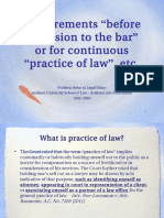 Requirements For Practice of Law