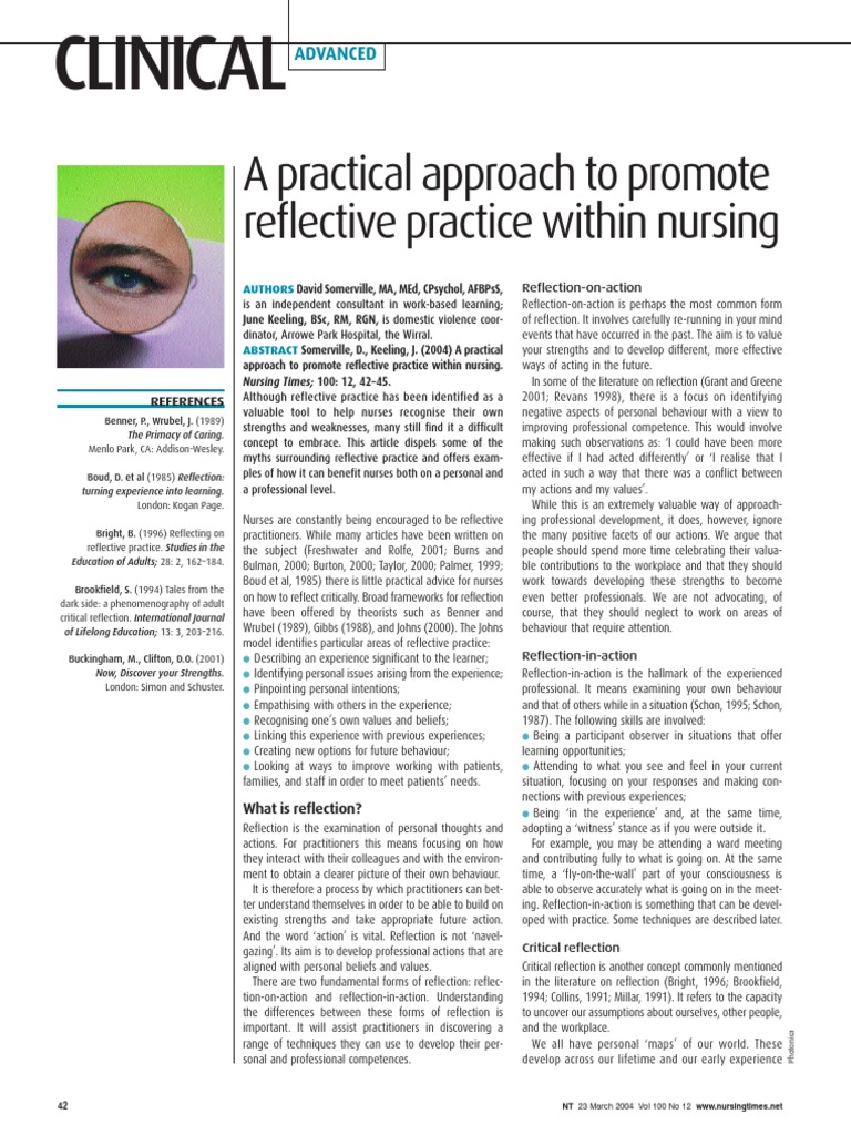 Enhancing Reflective Practice in Nursing | PDF | Reflective Practice ...