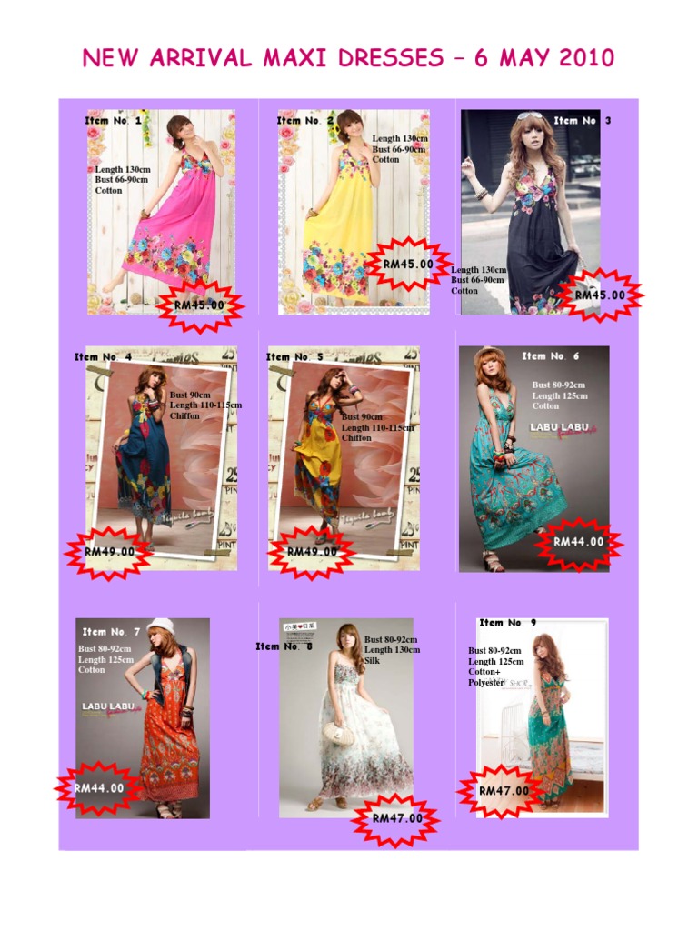 New Maxi Dresses Collection Launch | PDF | Clothing | Fashion