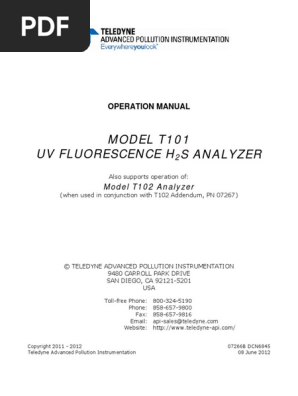 07266B T101 PDF | PDF | Calibration | Ultraviolet