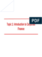 FINA2303 Topic 01 Introduction to Corporate Finance