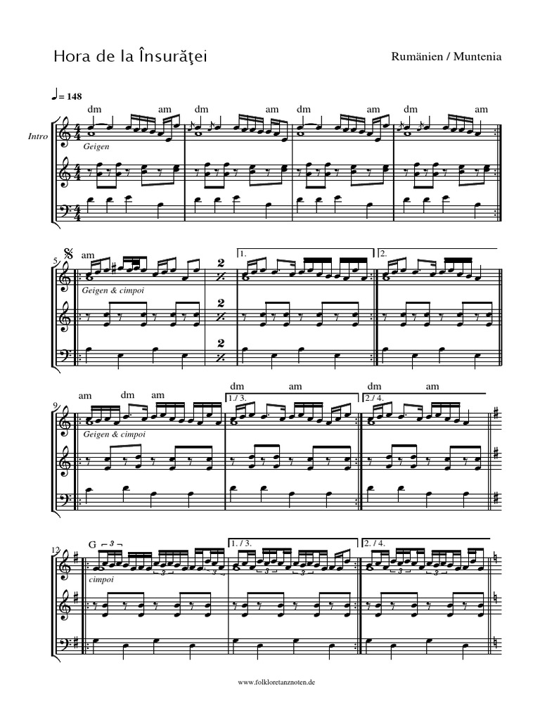 Hora de la ÎnsurăŃei Sheet Music | PDF | Cooking, Food & Wine
