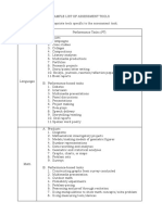 Sample of Assessment Tools