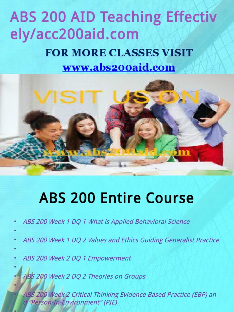 ABS 200 Applied Behavioral Science Guide | PDF | Evidence Based ...