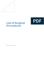 List of Surgical Procedures