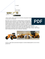 Pengertian Umum Motor Grader