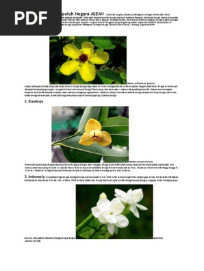 Bunga Nasional Sepuluh Negara Aseandi Sejumlah Negara