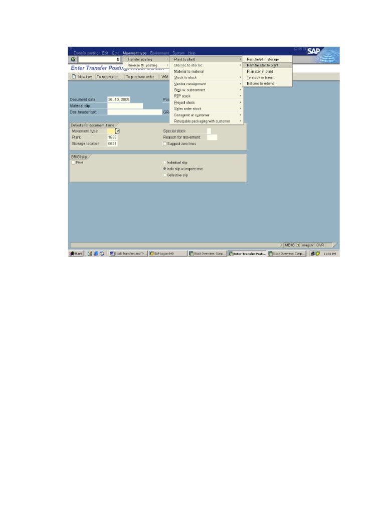 SAP Movement Types 303 and 305 Guide | PDF