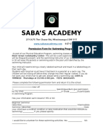 Sabas Academy Swimming Consent Form