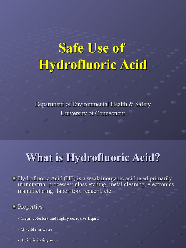Introduction to Hydrofluoric Acid Chemical Compounds Chemical
