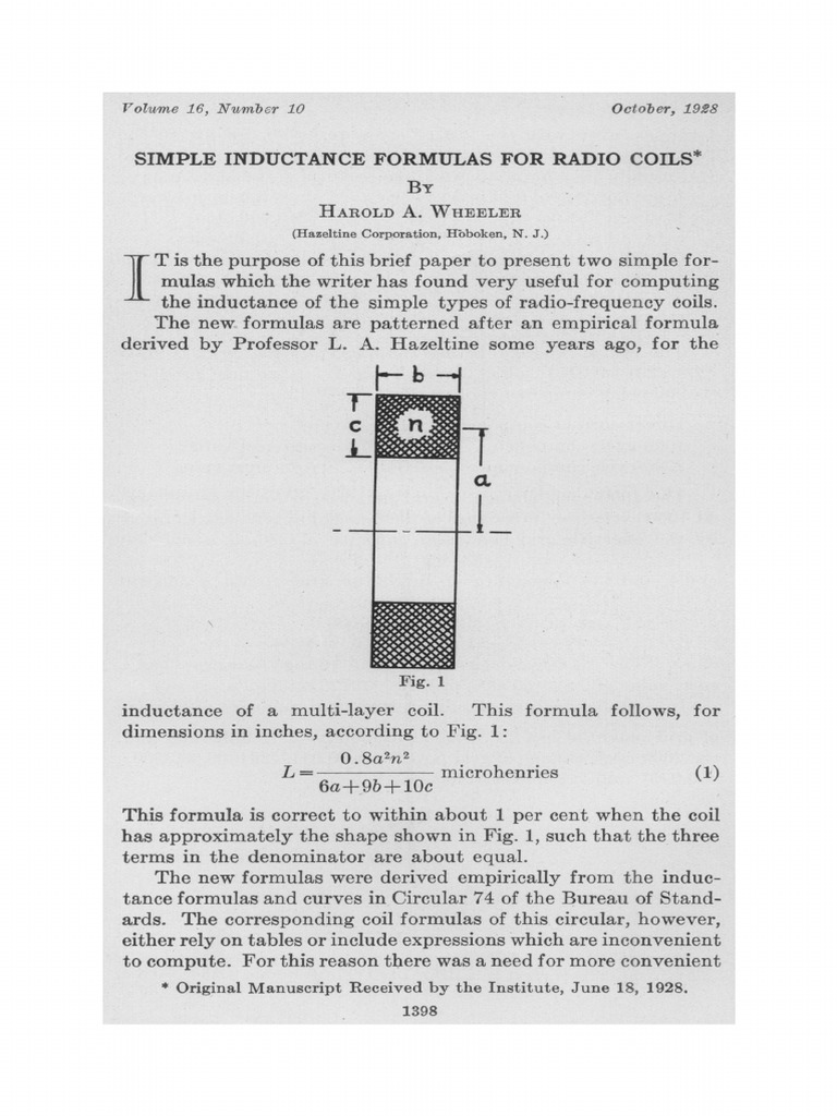 Simple Inductance Formulas for Coils | PDF | Teaching Methods & Materials