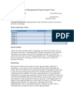 Behavior Management Project Report Form