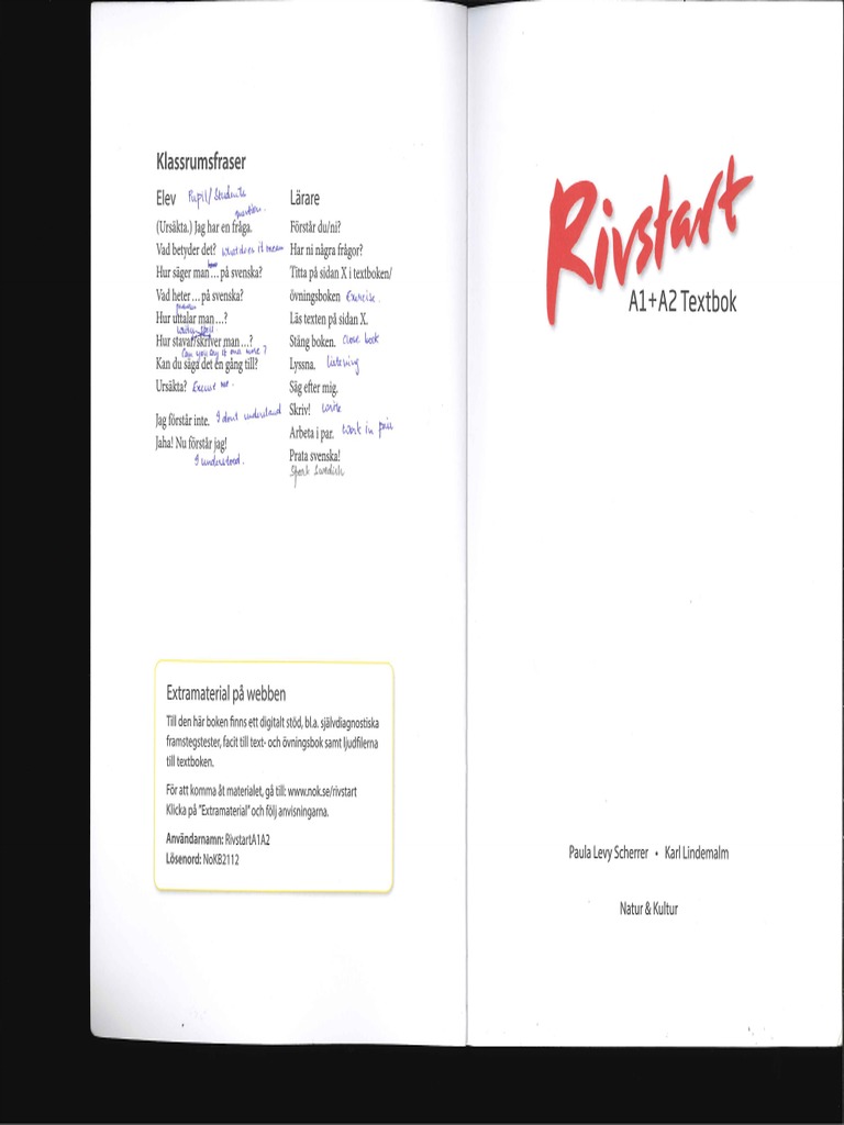Rivstart: A1+A2 ovningsbok [洋書] Rivstart A1/A2 Övningsbok (workbook) 2023/3rd Edition – ASI