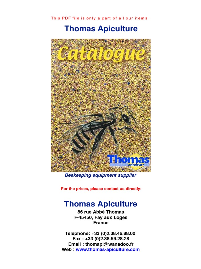 thomasApicultureCatalog.pdf Beehive Beekeeping