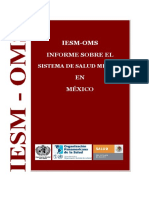 Informe de La Oms. Sobre La Salud Mental en Mexico 2011