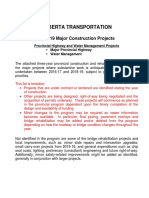 Alberta highway and flood projects 2016-2019