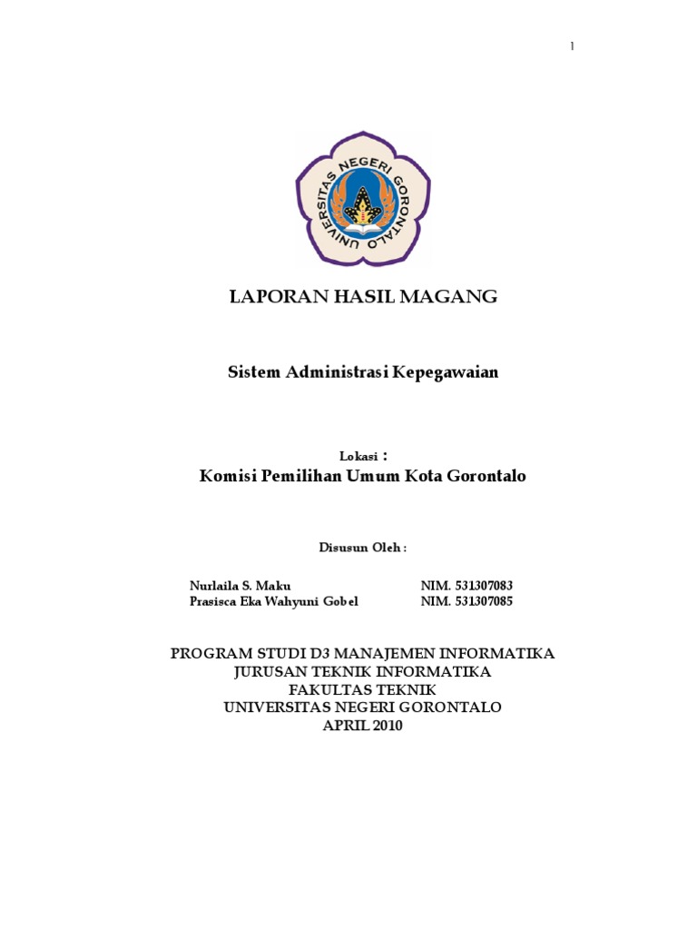 Contoh Laporan Hasil Magang Mahasiswa Master Books