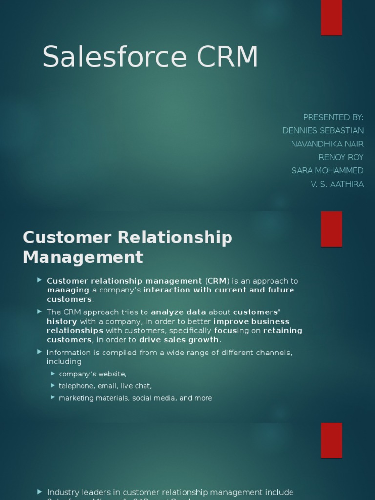 Salesforce CRM Overview and Features | PDF | Salesforce.Com | Customer ...