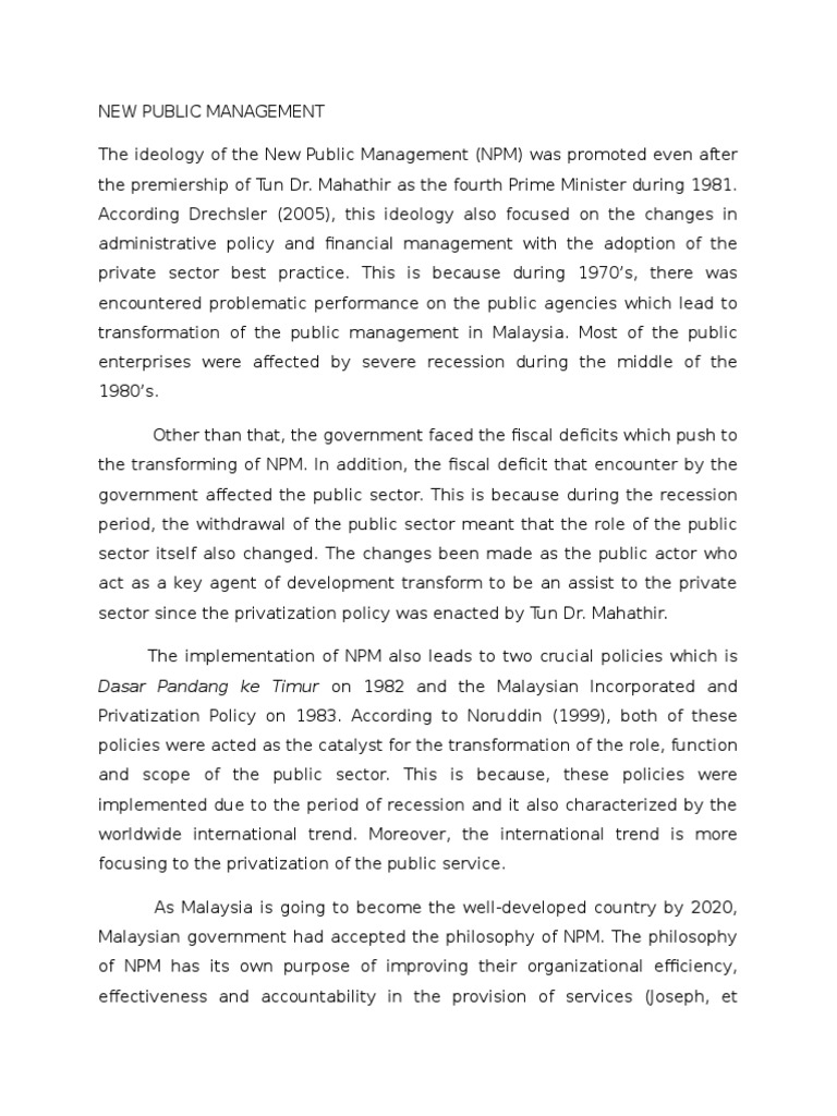 New Public Management in Malaysia | PDF | Performance Indicator ...