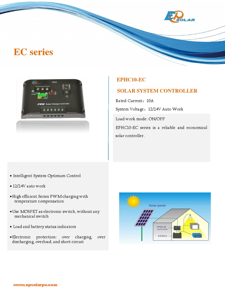 10A Solar System Controller EPHC10-EC | PDF