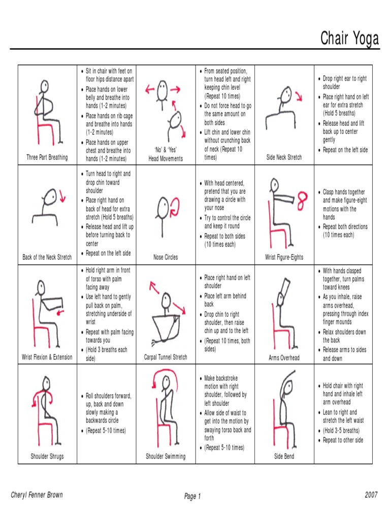 Chair Yoga PDF | PDF | Anatomical Terms Of Motion | Breathing