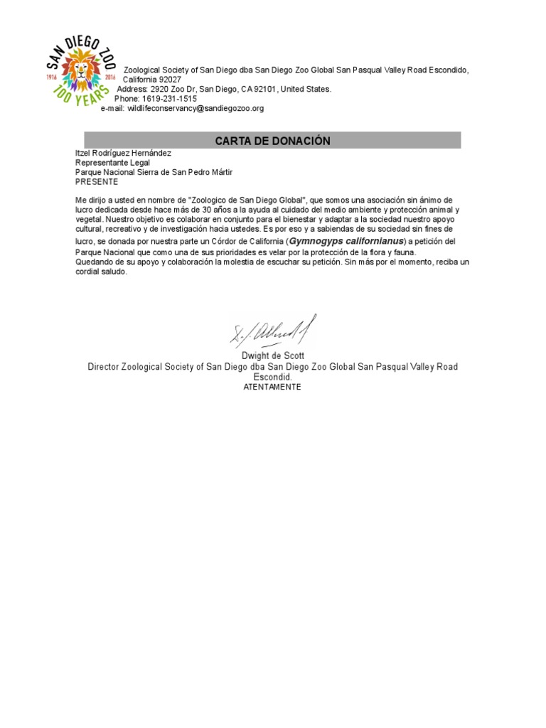 Carta de Donacion