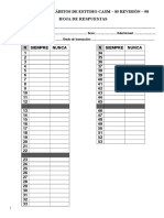 Hoja de Respuestas Hábitos de Estudio CASM 98.