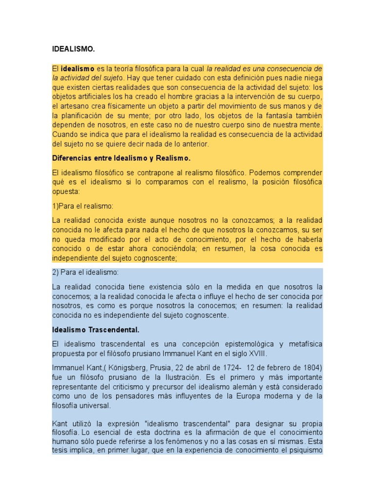Idealismo Trascendental de Immanuel Kant[1] Immanuel