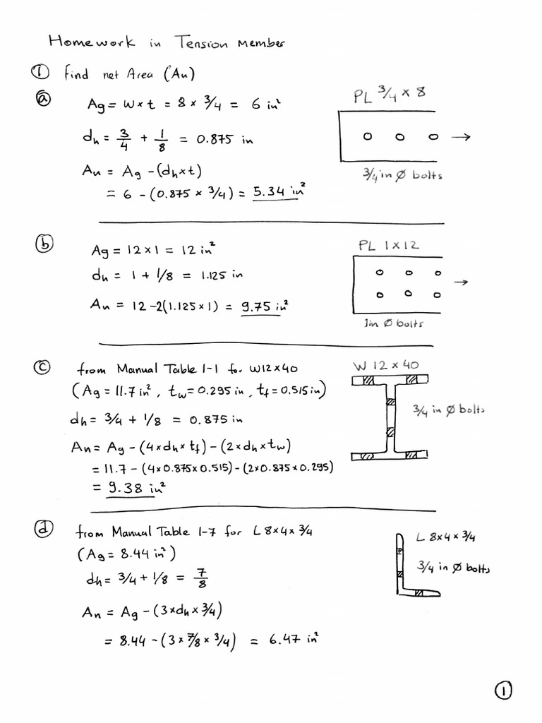 CH4 Tension Member Homework Solution | PDF | Teaching Mathematics | Nature