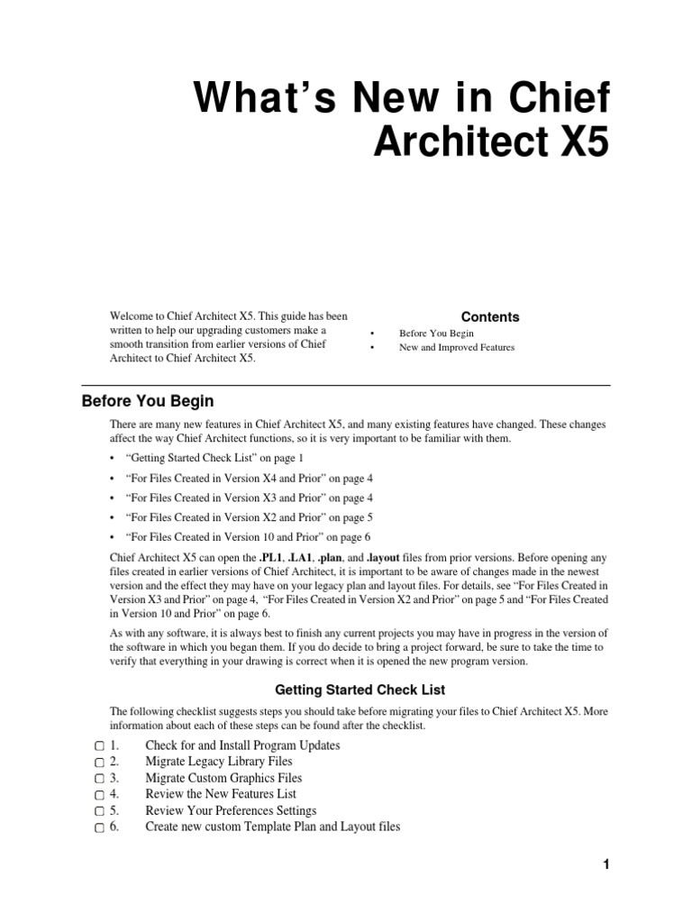 Chief Architect x5 Migration Guide PDF Door Computing And