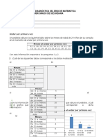 Evaluación Diagnóstica MATEMÁTICA - 1° GRADO