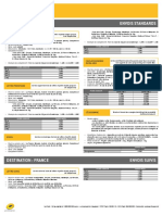 Principaux Tassrifs Au Départ de France Métropolitaine À Compter Du 1er Janvier 2016