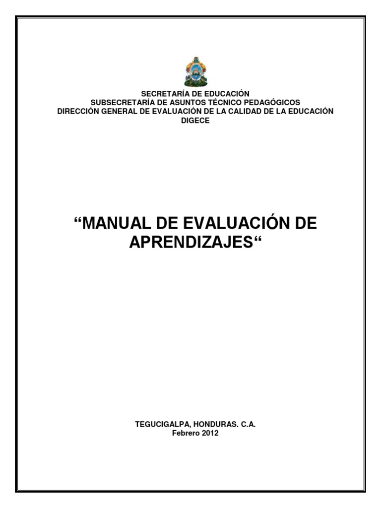 Manual de Evaluación de Aprendizajes | PDF | Evaluación | Plan de estudios