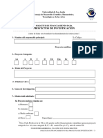 solicitud de proyectos investigación