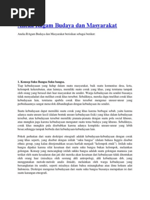 Aneka Ragam Budaya Dan Masyarakat