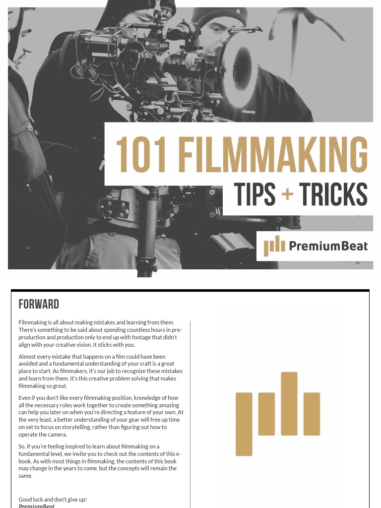 101 Filmmaking Tips and Tricks | PDF | Filmmaking | Audition