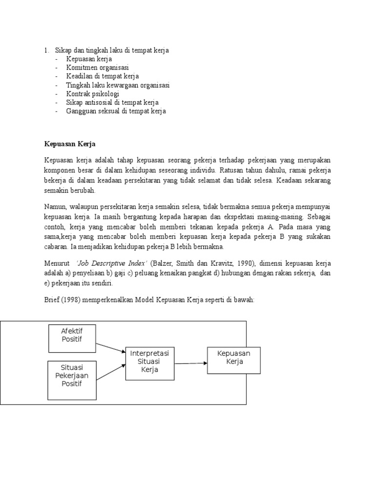 Sikap Dan Tingkah Laku Di Tempat Kerja Pdf