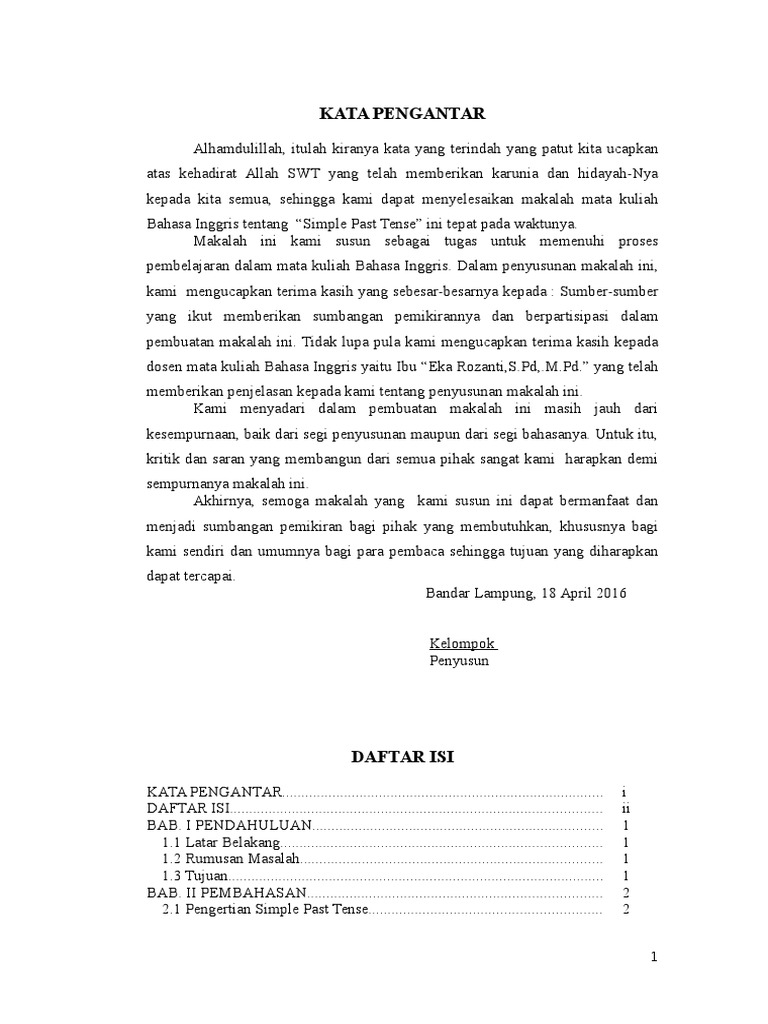 Makalah Simple Past Tense