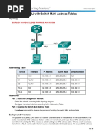 Lab - Using IOS CLI With Switch MAC Address Tables: Sergio David Valdes Torres A01365520