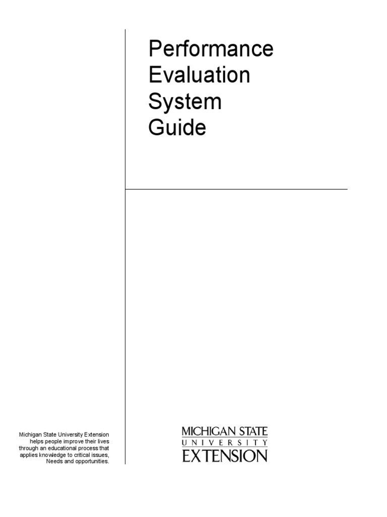 MSU Extension Performance Evaluation Guide | PDF | Performance ...