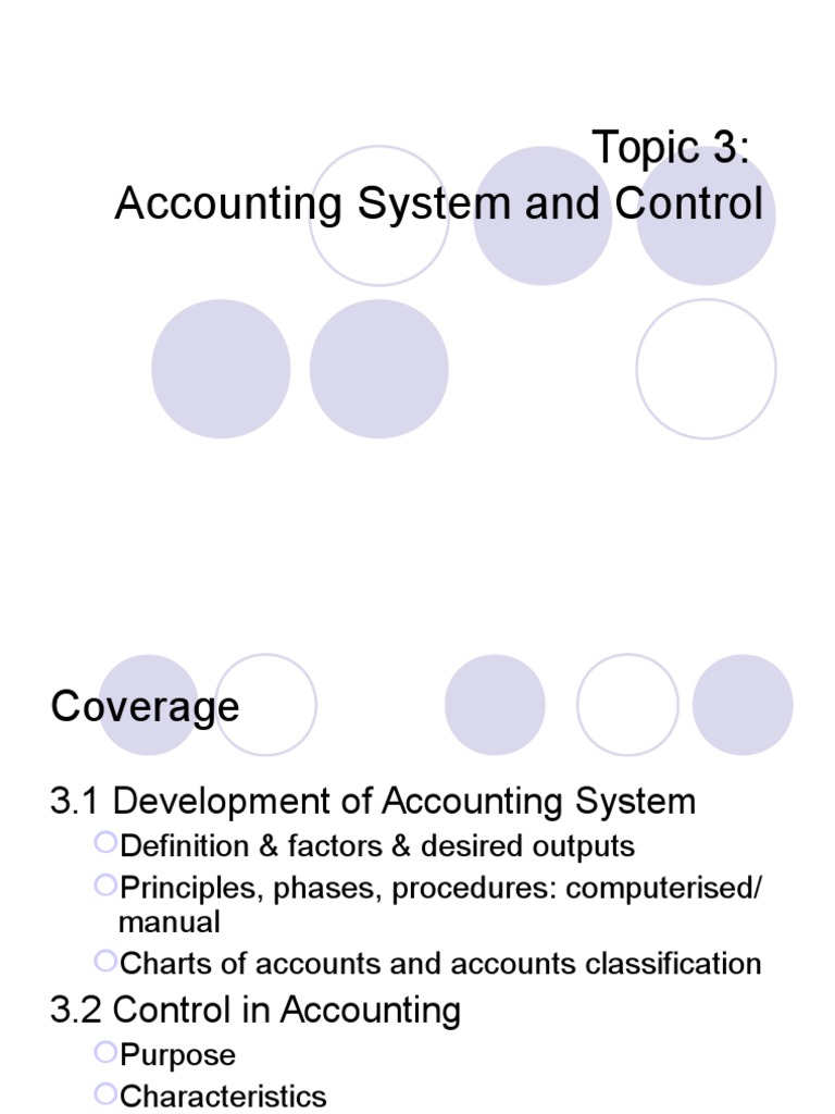 Topic 3-Accounting Systems & Control | PDF | Audit | Internal Audit