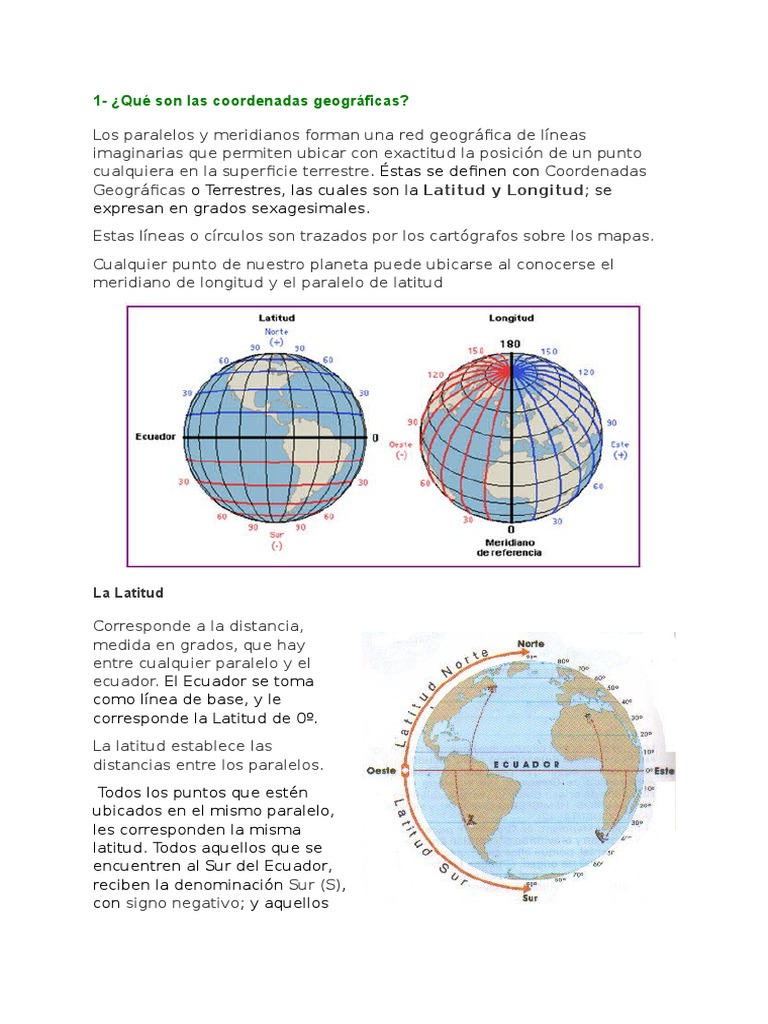 coordenadas geograficas Longitud Ciencia y matemática