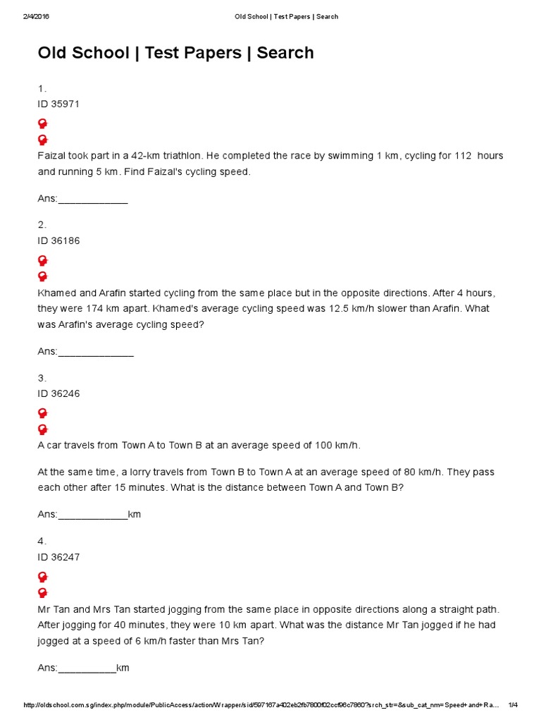 Free test papers for secondary school image