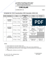 CIA-2 Schdule-EED Odd Sem 2015-16